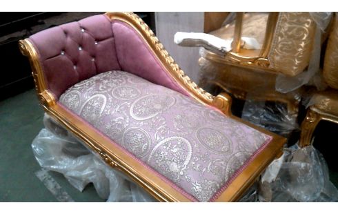 BANK CLEOPATRA GOUD KLEUR STOF ZALMKLEURIG