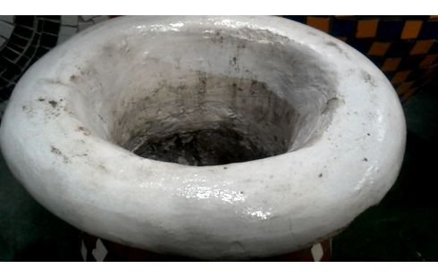 BLOEMPOT KELK MOZAIEK ROOD BEIGE