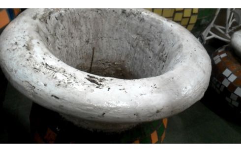 BLOEMPOT KELK MOZAIEK GROEN ORANJE