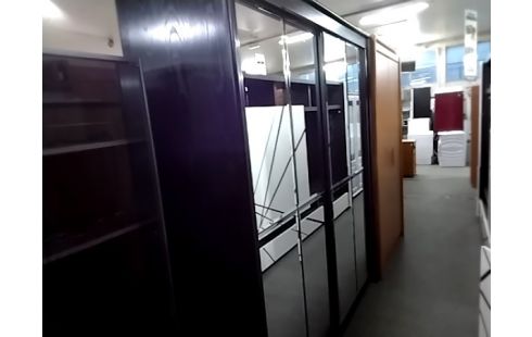 ARMOIRE CELIO 2 PORTES COULISSANTES NOIRES VERRE BISEAUTÉ