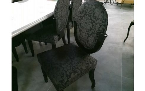 CHAISE STYLE BAROQUE NOIRE X 6