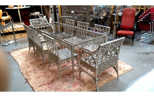 SALON DE JARDIN BAROQUE MOULE ALUMINIUM