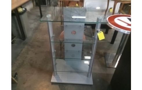 MEUBLE HIFI VERRE METAL