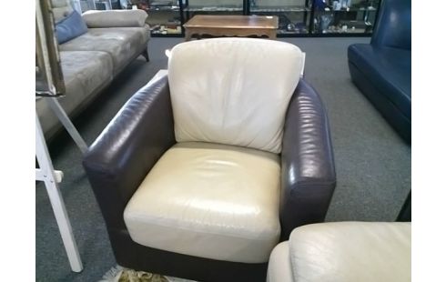 FAUTEUIL CABRIOLET BEIGE ET MARRON