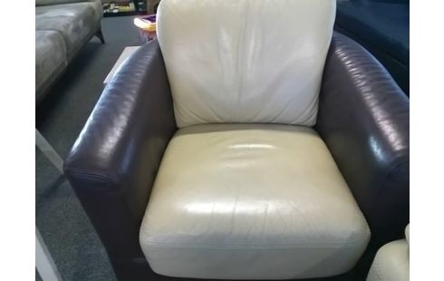 FAUTEUIL CABRIOLET BEIGE ET MARRON