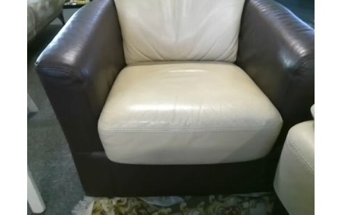 FAUTEUIL CABRIOLET BEIGE ET MARRON