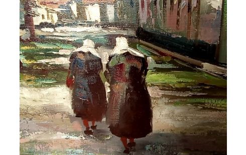 HUILE SUR TOILE BEGUINAGE