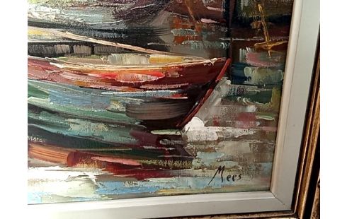 HUILE SUR TOILE MARINE SIGNE MEES