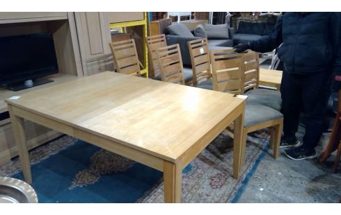 TAB SAM + 4 CHAISES CHENE CLAIR ALLONGE