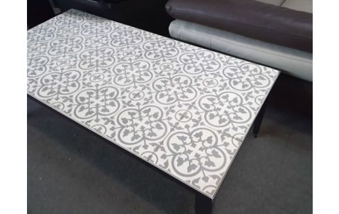 TABLE BASSE FER ET CARRELAGE