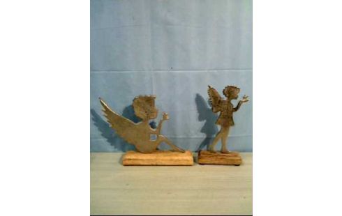 ENGELFIGUREN HOLZ METALL 2ER SET