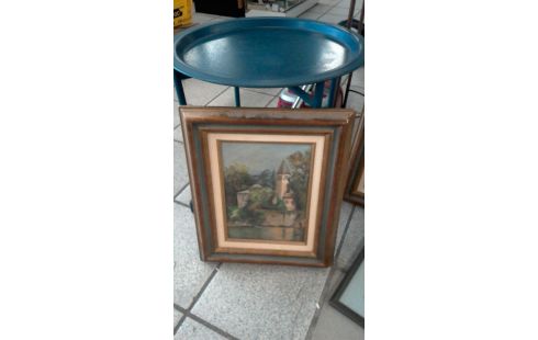 HUILE SUR TOILE  L' ILE  BARBE  LYON