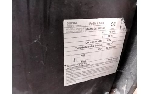 POELE A BOIS SUPRA RAMSES +RSV2 TUYAU