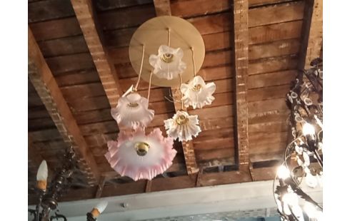 LUSTRE CUSTOM BOBECHES ANCIENNES