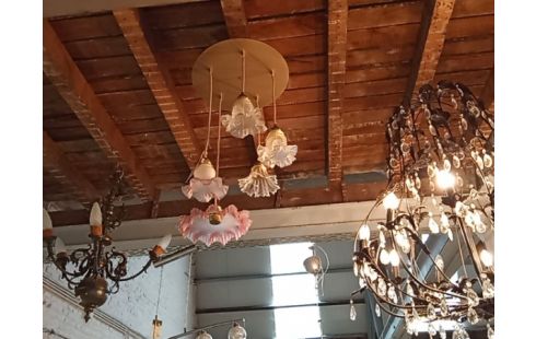 LUSTRE CUSTOM BOBECHES ANCIENNES