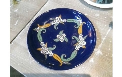 ASSIETTE EMAUX TERRE CUITE