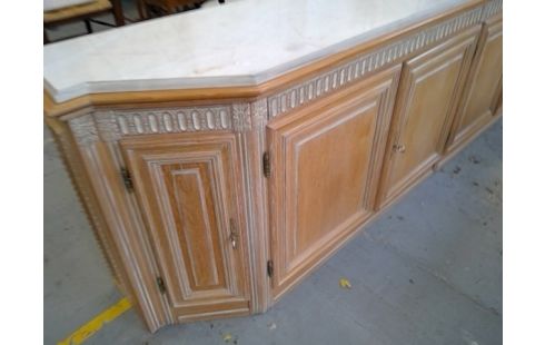 BUFFET LONG MARBRE BLANC CERUSE