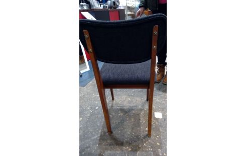 STUHL TEAKHOLZ STOFF GRAU SKANDINAVISCH