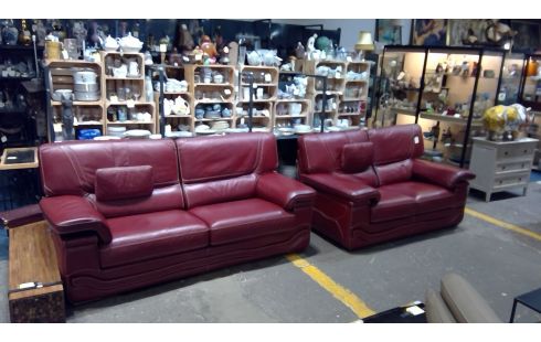 SALON CUIR 3+2 CUIR ITALIEN