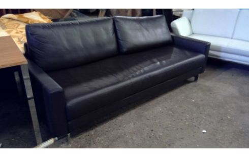 CANAPE 3 PLACES EN CUIR BRUN ROLF BENZ