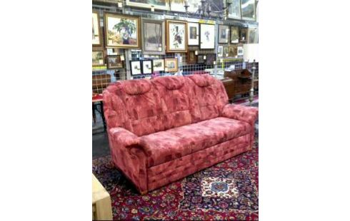 SOFA STOFF GEMUSTERT ROT MIT SCHLAFFUNKTION