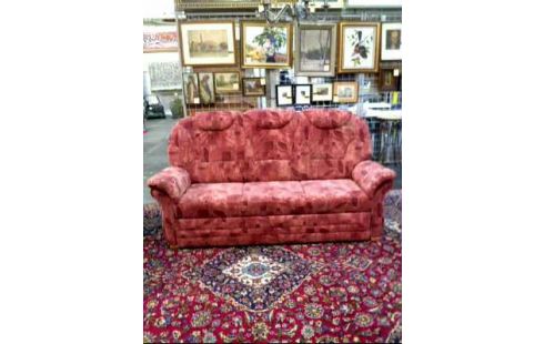 SOFA STOFF GEMUSTERT ROT MIT SCHLAFFUNKTION