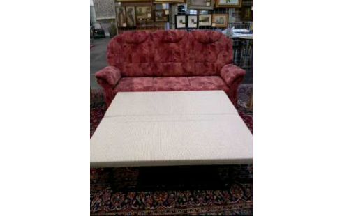 SOFA STOFF GEMUSTERT ROT MIT SCHLAFFUNKTION