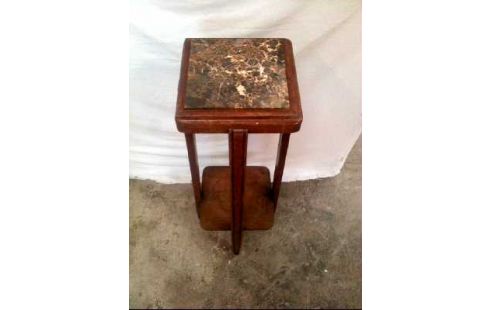 BLUMENTISCH HOLZ DUNKEL 2-EBEN. MARMOR