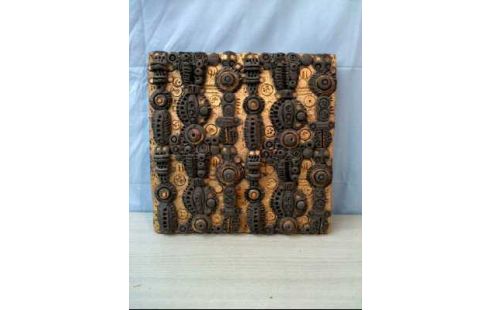 WANDBILD STEIN BRAUN GOLDF. ABSTRAKT