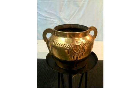 BLUMENSTÄNDER MIT TOPF METALL/MESSING