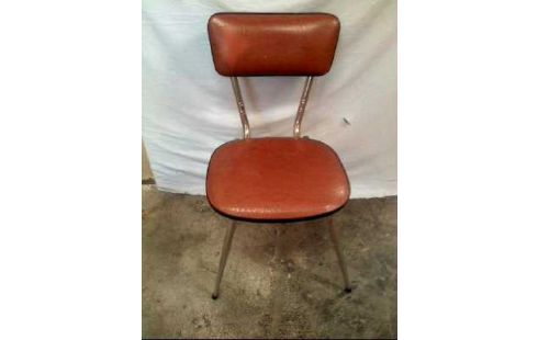 STUHL METALLGESTELL SITZ LEDEROPTIK BRAUN