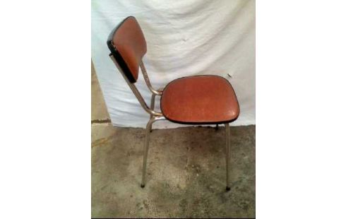 STUHL METALLGESTELL SITZ LEDEROPTIK BRAUN