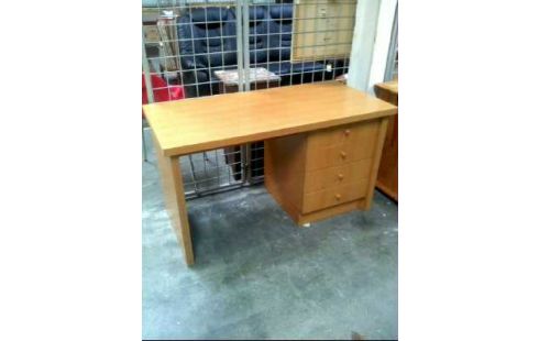 SCHREIBTISCH HOLZ HELL 4 SCHUBLADEN