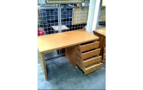 SCHREIBTISCH HOLZ HELL 4 SCHUBLADEN