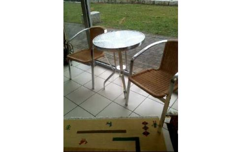 SITZGRUPPE 3-TLG. 2-STÜHLE TISCH RUND