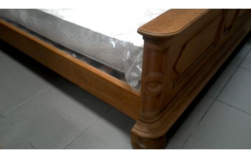 BETT 140X200 MET, , MATRATZE RUSTIKAL MASSIV EICHE