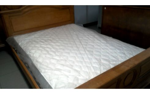 BETT 140X200 MET, , MATRATZE RUSTIKAL MASSIV EICHE