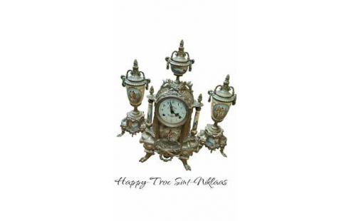 KAMINAUFSATZ, , UHR, , KANDELABER KUPFER