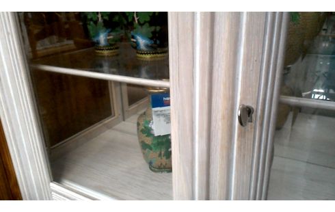 VITRINEKAST CERUSE 2 DEUREN GESLEPEN GLAS