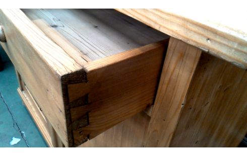 CAISSON PIN ANCIEN 2 PORTES / 2 TIROIRS