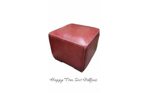 POUF ROUGE CUIR