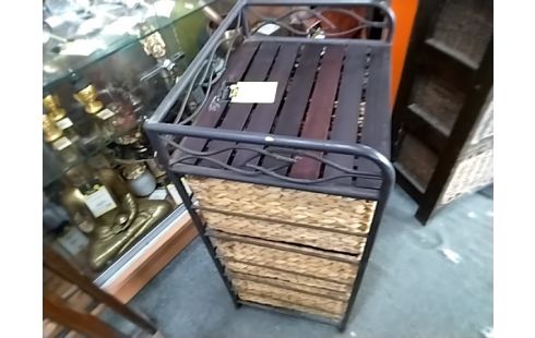 MEUBLE D'APPOINT METAL 6 TIROIRS BANANIER