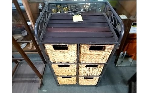 MEUBLE D'APPOINT METAL 6 TIROIRS BANANIER