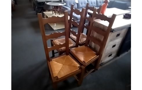 CHAISE RUSTIQUE LOT DE 4