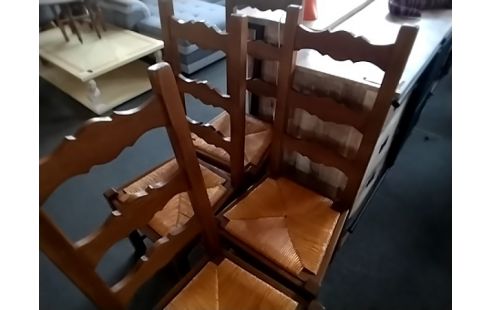 CHAISE RUSTIQUE LOT DE 4
