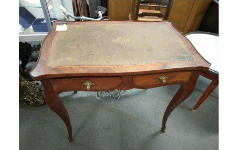 BUREAU 2 TIROIRS STYLE LOUIS XV BOIS DE ROSE