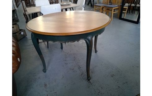 TABLE ROBNDE CHENE BICOLORE ALLONGES INTERGREES