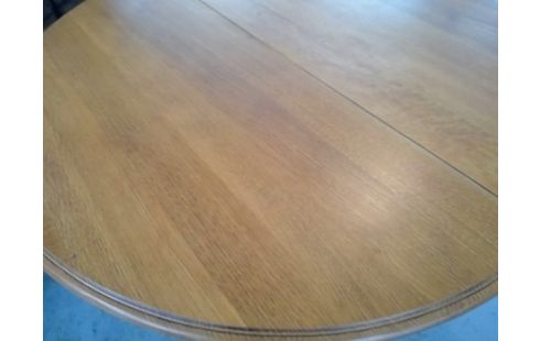 TABLE ROBNDE CHENE BICOLORE ALLONGES INTERGREES