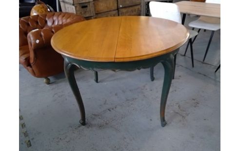 TABLE ROBNDE CHENE BICOLORE ALLONGES INTERGREES