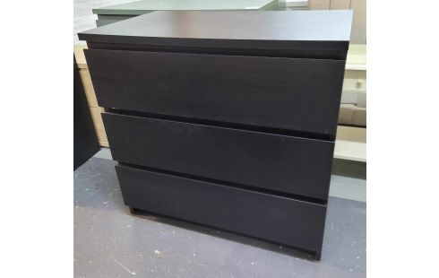 COMMODE NOIRE 3 TIROIRS